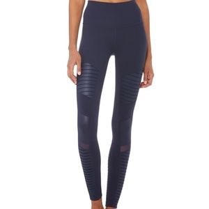 High Waist Moto Leggings in Navy NWT